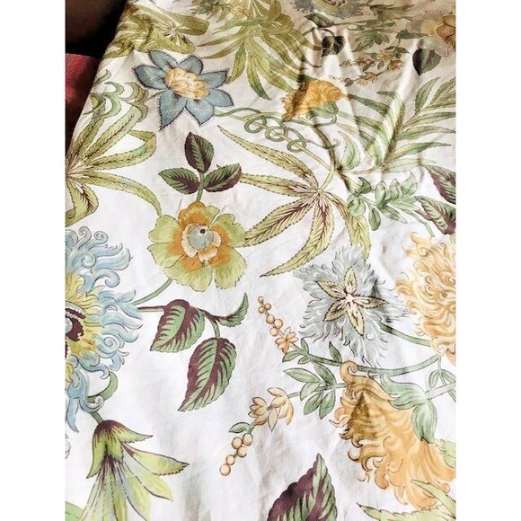 Pottery Barn Jacobean Floral Duvet Cover 3 Euro Shams Queen Sage Magnolia Rare🦩 - Picture 4 of 6